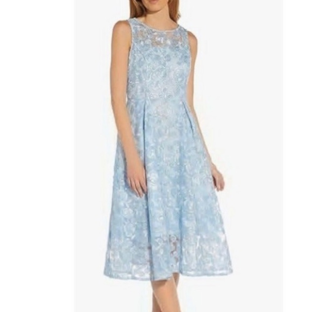 NWT Adrianna Papell ladies Lace Tea Length Dress size 4 - Picture 1 of 8